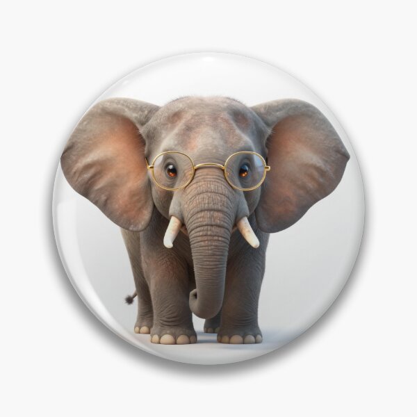 Item preview, Cute Realistic Wise Elephant with Glasses - Adorable Smart Animal Art designed and sold by MrArtist Shop.