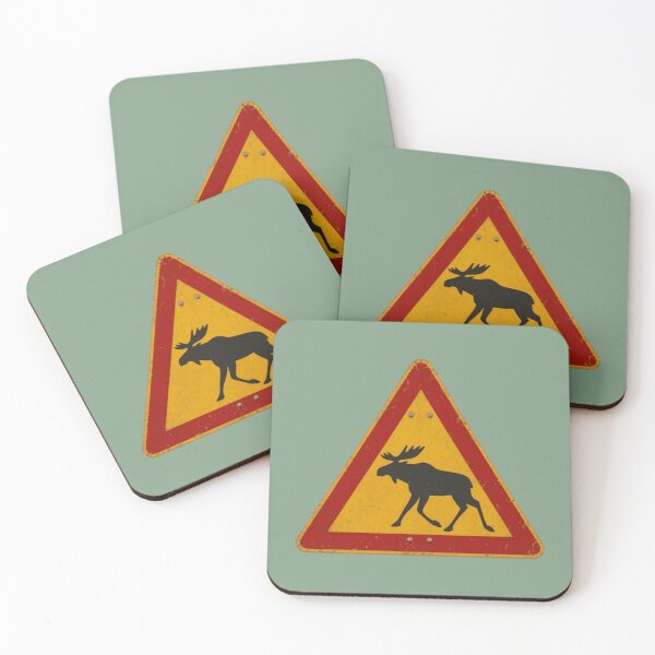 Item preview, Nordic Moose Warning Sign designed and sold by Geokafi.