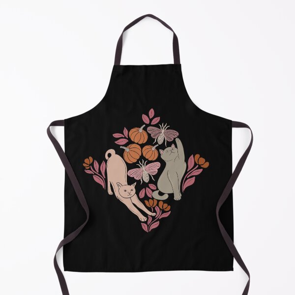 Item preview, Autumn Cats Pumpkins Moths Folk Floral Pattern designed and sold by DColourMuse.