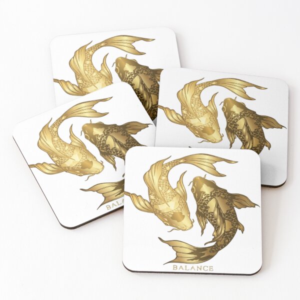 Item preview, Golden Koi Fish Yin-Yang – Elegant Balance Symbol Metallic Art designed and sold by RaresS.