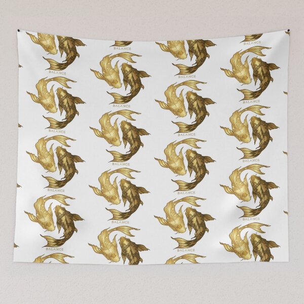 Item preview, Golden Koi Fish Yin-Yang – Elegant Balance Symbol Metallic Art designed and sold by RaresS.