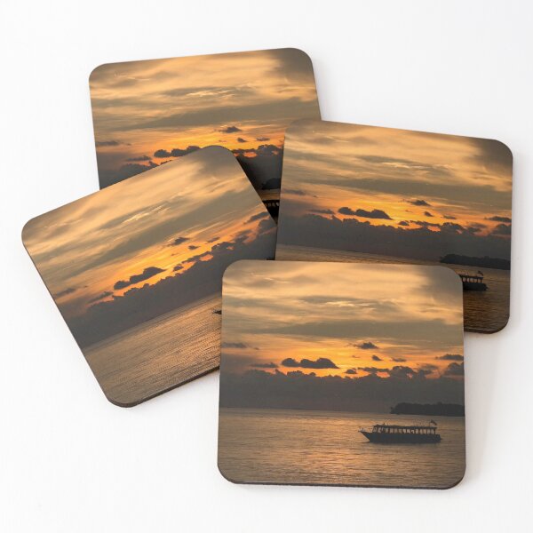 Item preview, Aesthetic Sunset Ocean Boat designed and sold by JugiCaptures.