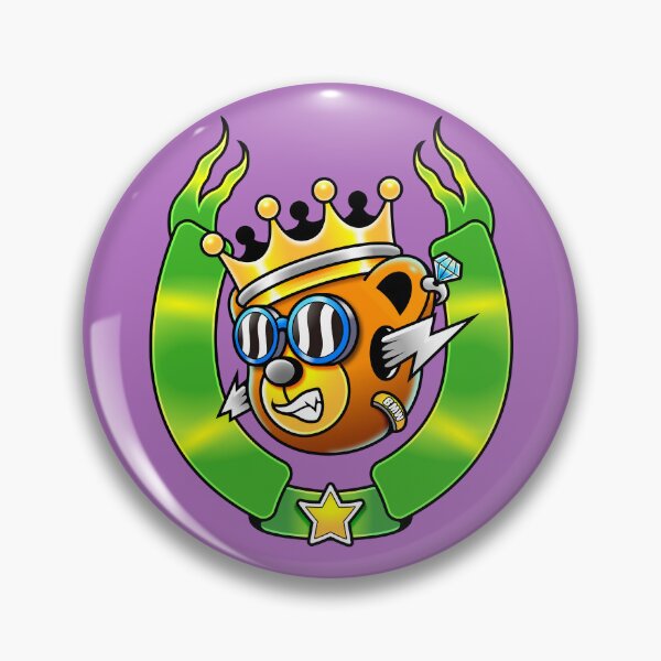 Item preview, Cool Cartoon King Bear Badge Illustration designed and sold by Lexkon Liu's art.