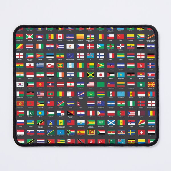 Item preview, World Flags With Country Names Poster– Global Country Flags Chart – Modern Dark Grey Aesthetic Wall Art designed and sold by Divine Ease.