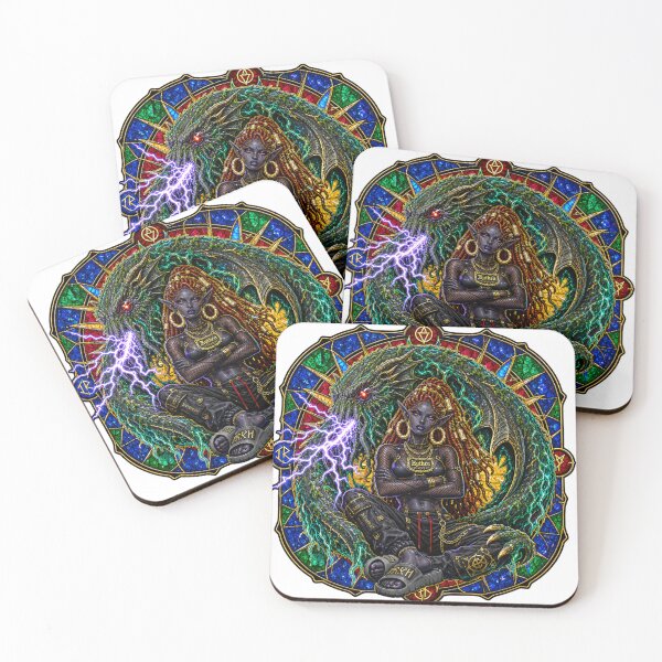 Item preview, Dark Elf Shaman Stained Glass designed and sold by Ramases-Merch.
