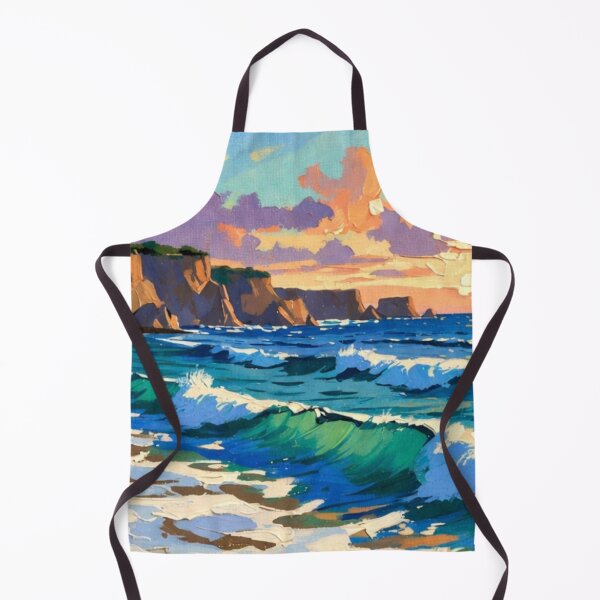 Item preview, Vibrant Impasto Ocean Sunset Crashing Turquoise Waves Beach designed and sold by Nexus Space.