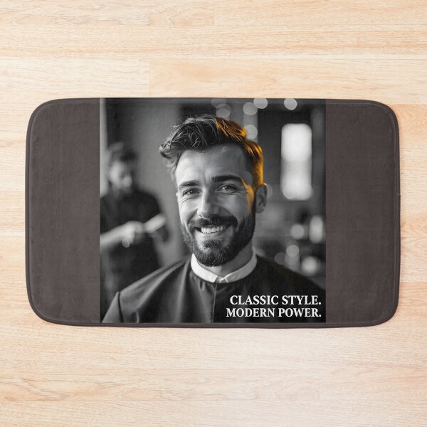 Item preview, Classic Men’s Haircut Portrait: High-Contrast Black and White Salon Ad designed and sold by Creative-RE.