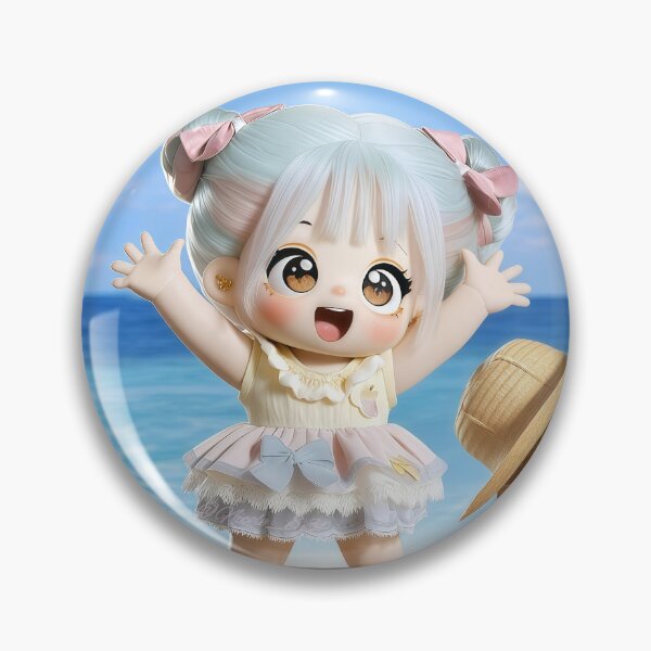 Item preview, Joyful Beach Day Cute Pastel Doll designed and sold by Nicole_83.