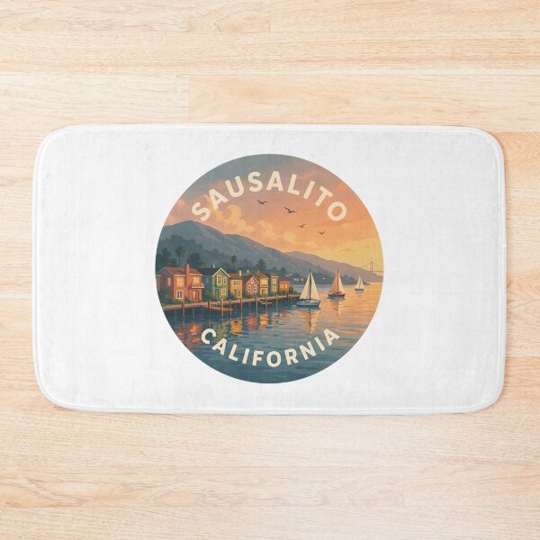 Item preview, Sausalito California: Sunset Waterfront Badge designed and sold by CircinusStore.