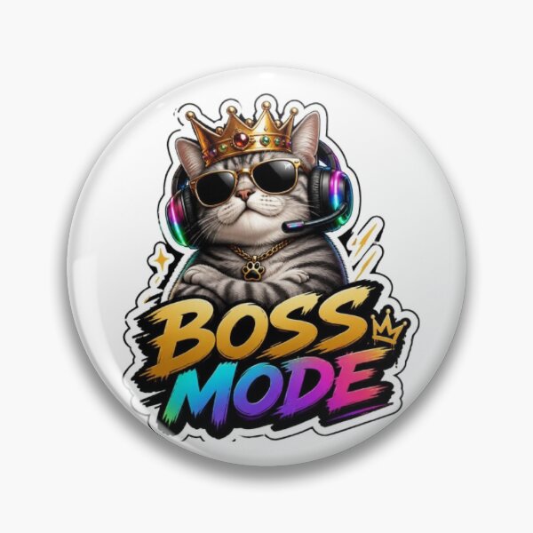 Item preview, Boss Mode Kitty Gaming Sticker designed and sold by Stylestickers55.