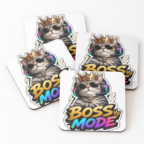 Item preview, Boss Mode Kitty Gaming Sticker designed and sold by Stylestickers55.