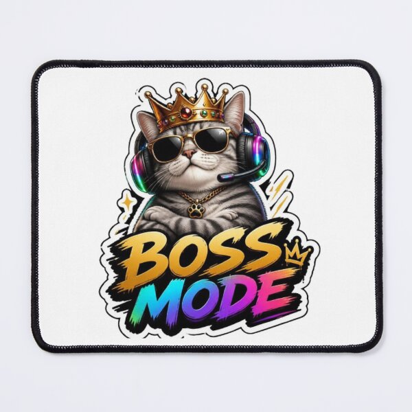 Item preview, Boss Mode Kitty Gaming Sticker designed and sold by Stylestickers55.