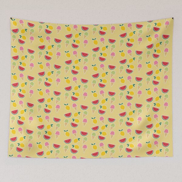 Item preview, Iced lemons, watermelon, colorful fruity summer pattern designed and sold by NathalieTecher.