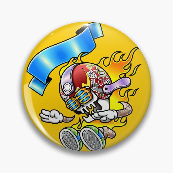 Item preview, Cool Flame Racing Skull Cartoon Character designed and sold by Lexkon Liu's art.