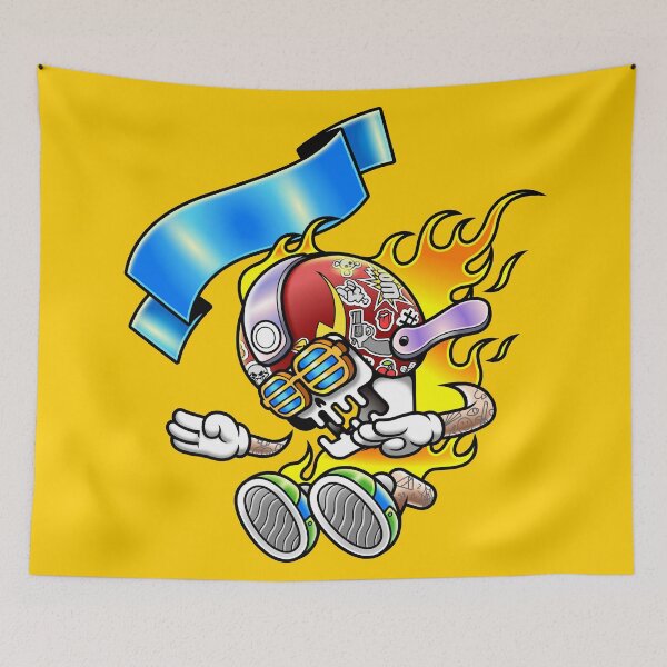 Item preview, Cool Flame Racing Skull Cartoon Character designed and sold by Lexkon Liu's art.