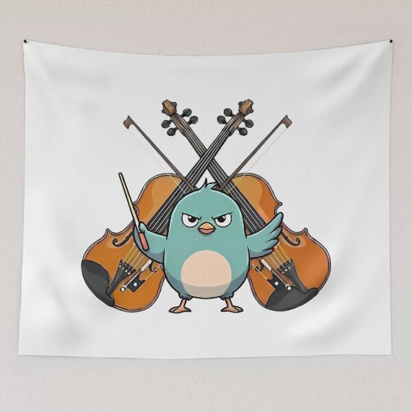 Item preview, Funny Angry Bird Violin Pun = Funny Orchestra Member  designed and sold by Art-Arcade6.