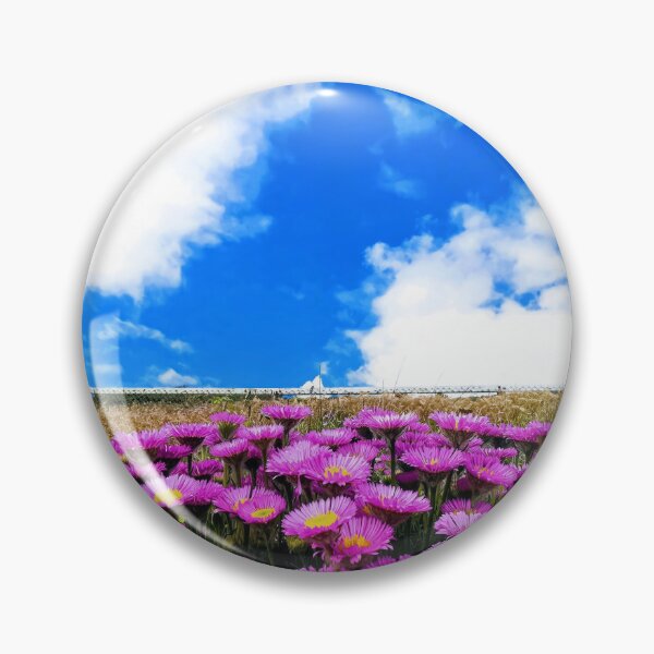 Item preview, Vivid Magenta Fleabane Meadow under Brilliant Blue Sky designed and sold by Ins-by-NP.
