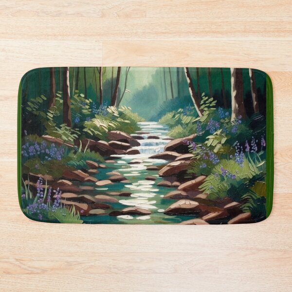Item preview, Vibrant Impasto Forest Stream Woodland Lavender Landscape designed and sold by Nexus Space.