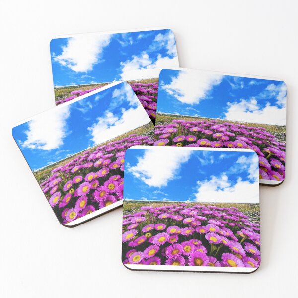 Item preview, Vivid Magenta Fleabane Meadow under Brilliant Blue Sky designed and sold by Ins-by-NP.