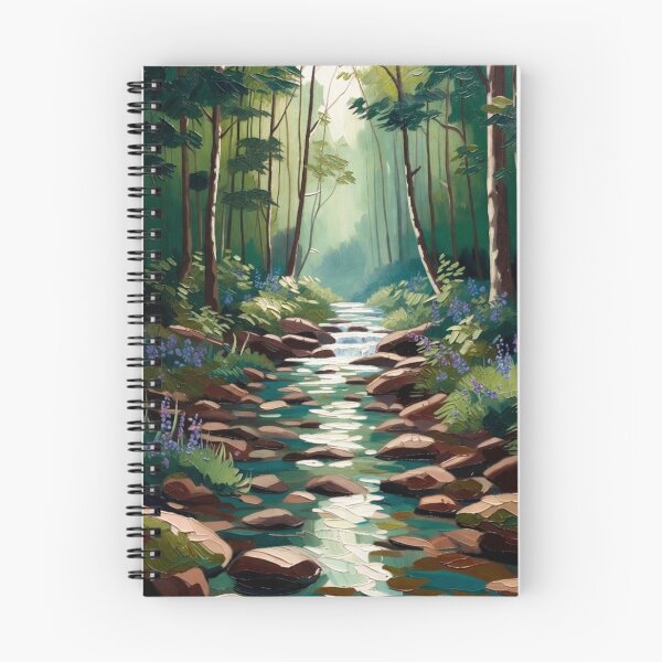 Item preview, Vibrant Impasto Forest Stream Woodland Lavender Landscape designed and sold by Nexus Space.