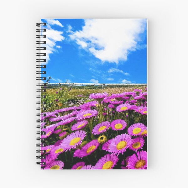 Item preview, Vivid Magenta Fleabane Meadow under Brilliant Blue Sky designed and sold by Ins-by-NP.