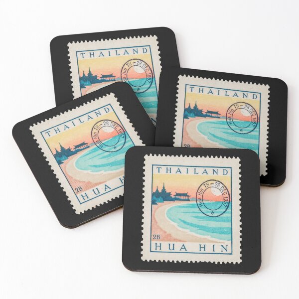Item preview, Hua Hin Thailand Coastal Postage Stamp Travel Sticker designed and sold by stickercuffs.