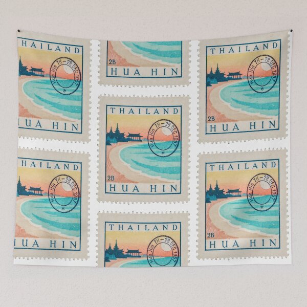 Item preview, Hua Hin Thailand Coastal Postage Stamp Travel Sticker designed and sold by stickercuffs.