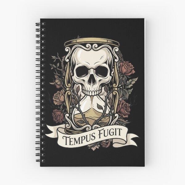 Item preview, Tempus Fugit Skull Hourglass and Flowers designed and sold by nuel-art.