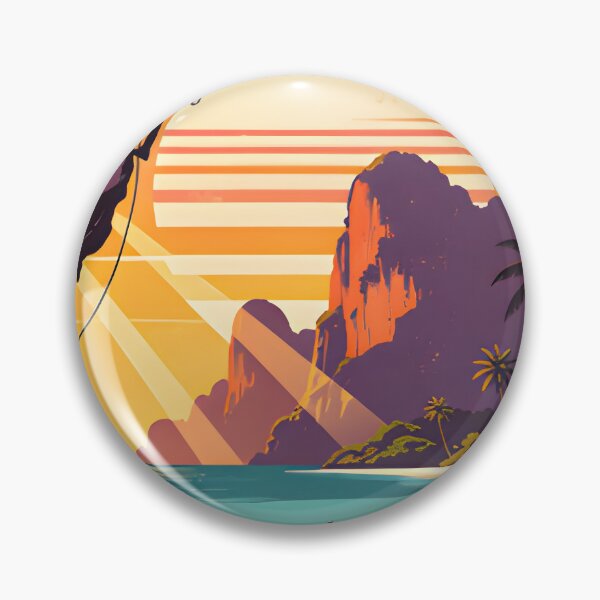 Item preview, Railay Beach Retro Sunset Beach Poster Thailand designed and sold by Spirit of Siam.