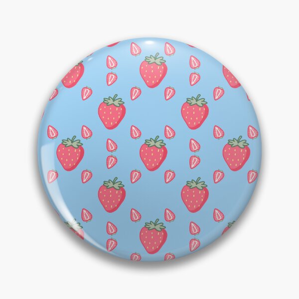 Item preview, Kawaii Strawberry Seamless pattern with blue background designed and sold by Sugarflumpairy2.
