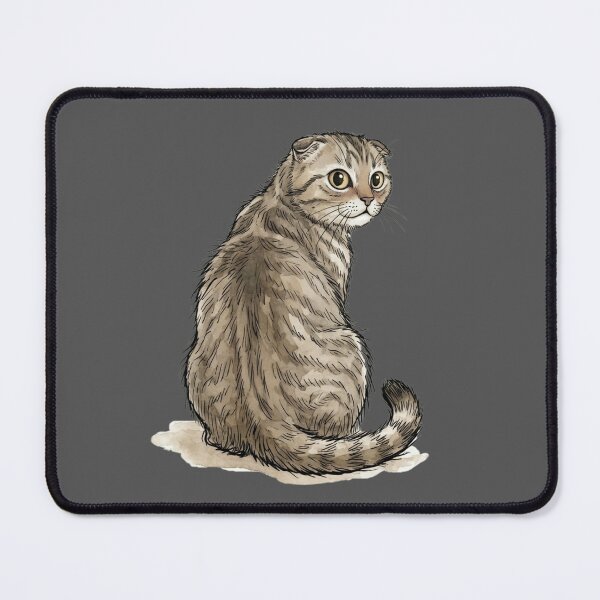 Item preview, Cute Watercolor Scottish Fold Tabby Cat Looking Back Art designed and sold by BreezifyDesignStudio.