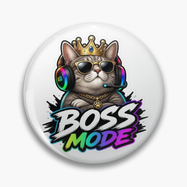 Item preview, Boss Mode Kitty Gaming Sticker designed and sold by Stylestickers55.