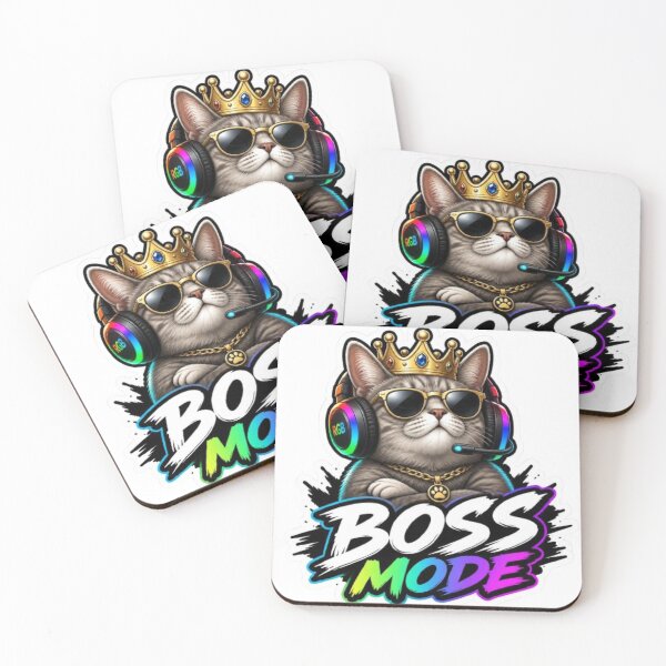 Item preview, Boss Mode Kitty Gaming Sticker designed and sold by Stylestickers55.