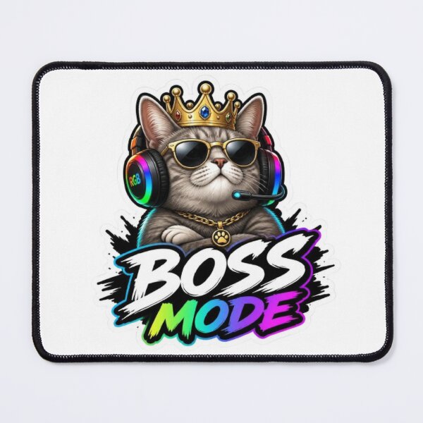 Item preview, Boss Mode Kitty Gaming Sticker designed and sold by Stylestickers55.