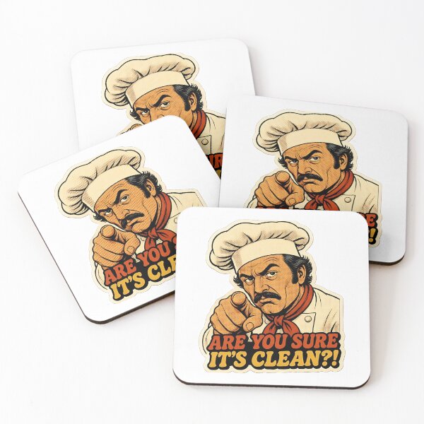 Item preview, Are You Sure It's Clean Funny Chef Retro Sticker designed and sold by RareVisuals.