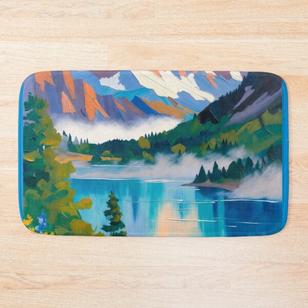 Item preview, Vibrant Impasto Mountain Lake Reflection Wildflower Meadow designed and sold by Nexus Space.