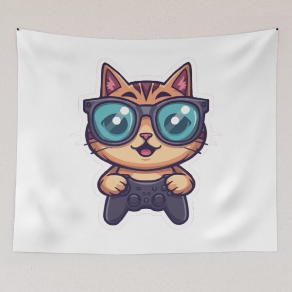 Item preview, Meowster Gamer Funny Sticker designed and sold by Stylestickers55.