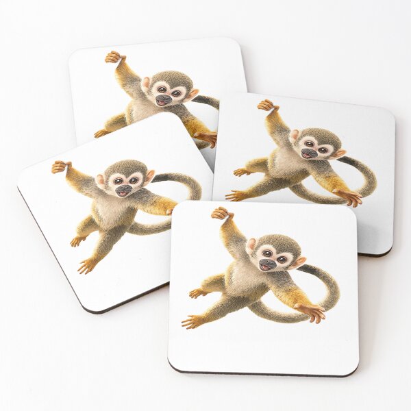 Item preview, Playful Baby Squirrel Monkey Swinging Through the Jungle designed and sold by Artisan Finds Online.