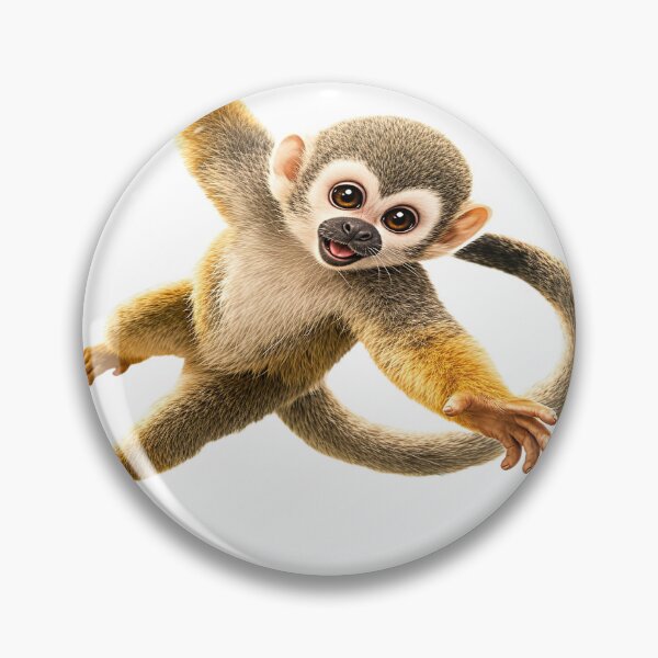 Item preview, Playful Baby Squirrel Monkey Swinging Through the Jungle designed and sold by Artisan Finds Online.