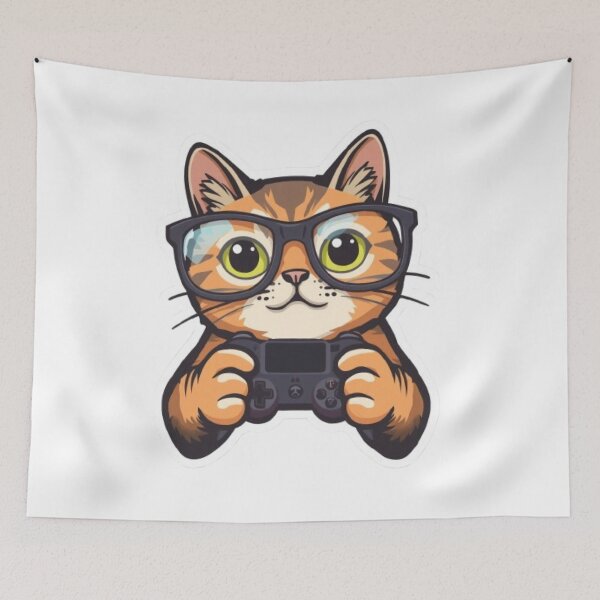 Item preview, Meowster Gamer Funny Sticker designed and sold by Stylestickers55.