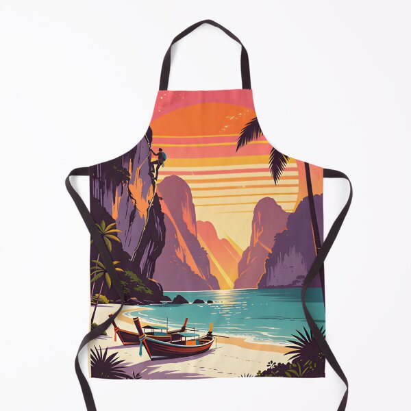 Item preview, Railay Beach Thailand Vintage Travel Poster Tropical Coastal Wall Art designed and sold by Spirit of Siam.