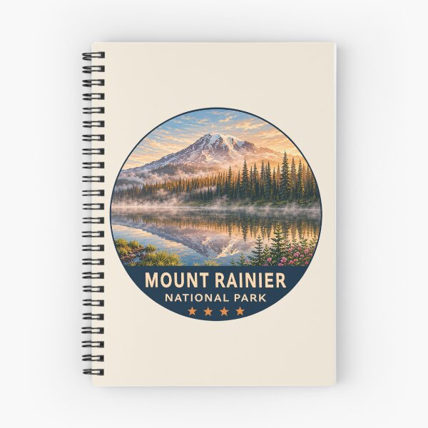 Artikelvorschau, Mount Rainier Nationalpark Retro-Design entworfen und verkauft von Gideon Emmerich.