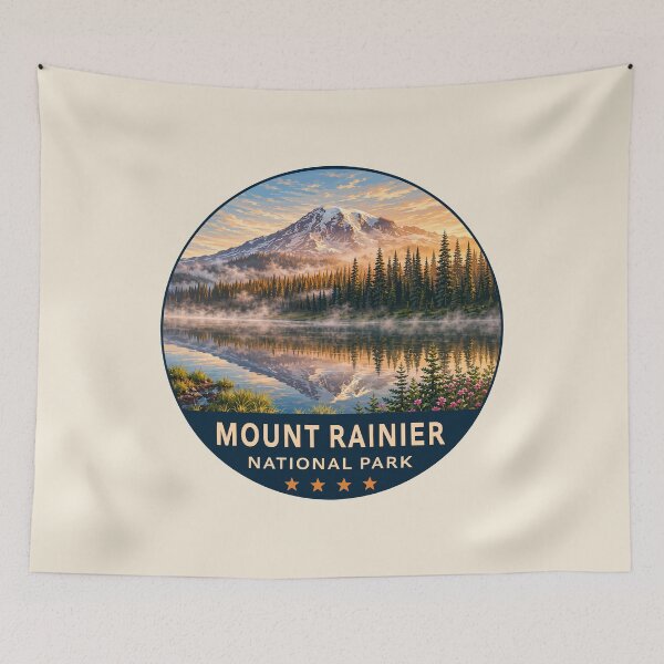 Item preview, Mount Rainier National Park Retro Design designed and sold by Gideon Emmerich.