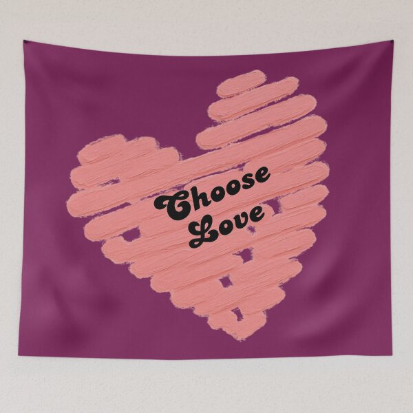 Item preview, Choose Love – Hand Painted Pink Heart Typography | Romantic Valentine's Day Design designed and sold by VariusDesigns.