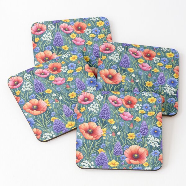 Item preview, Vibrant Wildflower Meadow Blue Seamless Pattern designed and sold by dcohea.