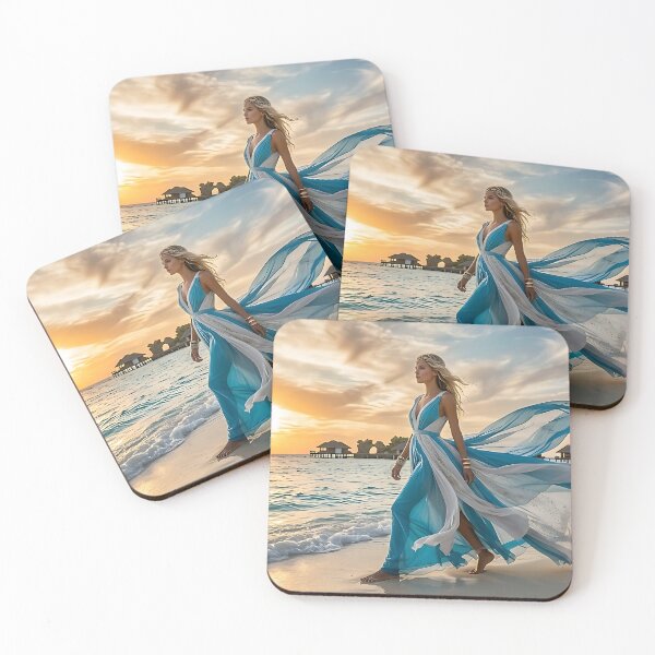 Item preview, Ethereal Blonde Model in Maldives Sunset Couture designed and sold by ToxicInkArt.