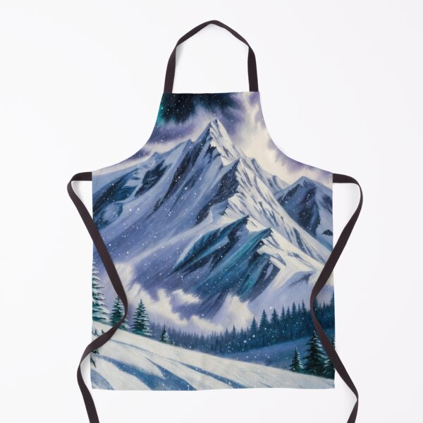 Item preview, Cosmic Winter Mountain Northern Lights Aurora Borealis Snow designed and sold by Nexus Space.