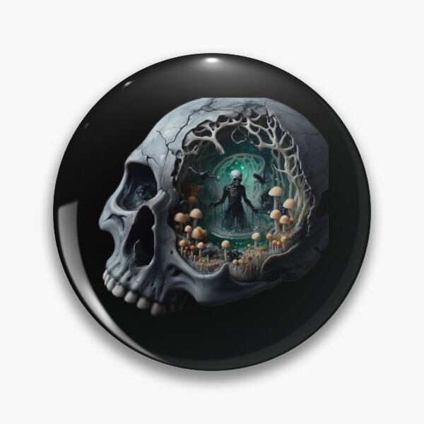 Item preview, The Necromancer's Mind – Crow and Mushroom Skull designed and sold by LujziWorld.