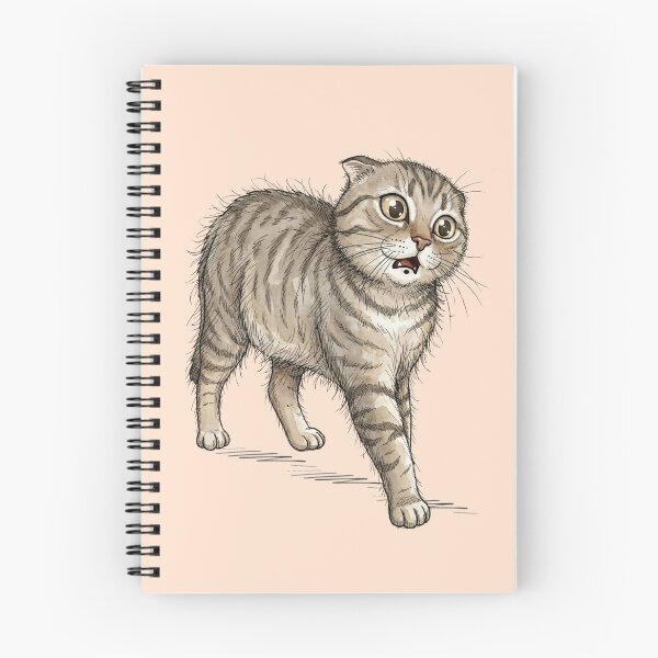 Item preview, Funny Watercolor Shocked Scottish Fold Cat Surprised Face Art designed and sold by BreezifyDesignStudio.