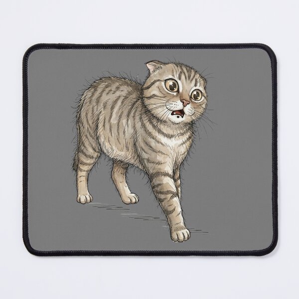 Item preview, Funny Watercolor Shocked Scottish Fold Cat Surprised Face Art designed and sold by BreezifyDesignStudio.